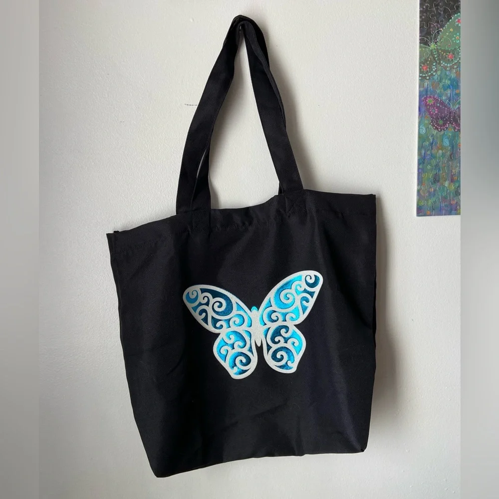 Reusable Polyester Butterfly Tote Bag
